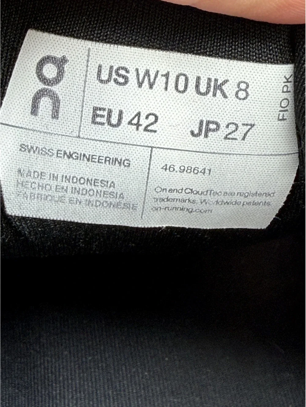 On Women's Cloundrunner Heron Black Running Sneaker, Size 10